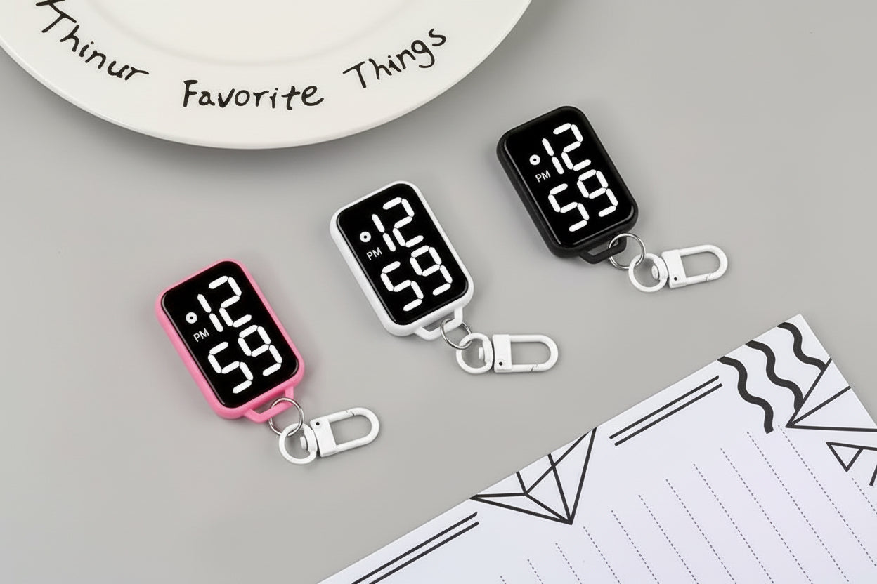 Digital Clock Keychain (Assorted Colors)