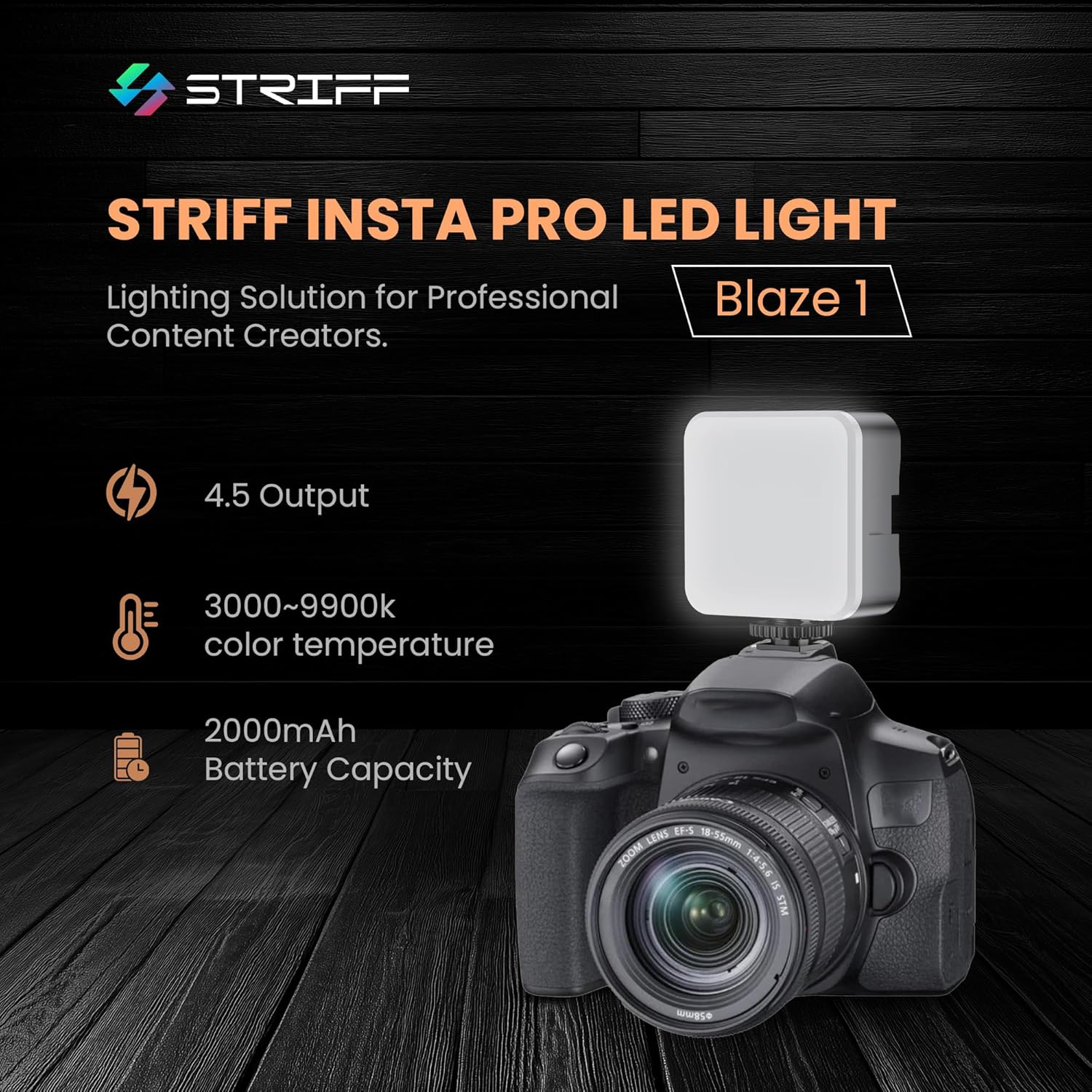STRIFF Blaze-1 Dimmable LED Video Light